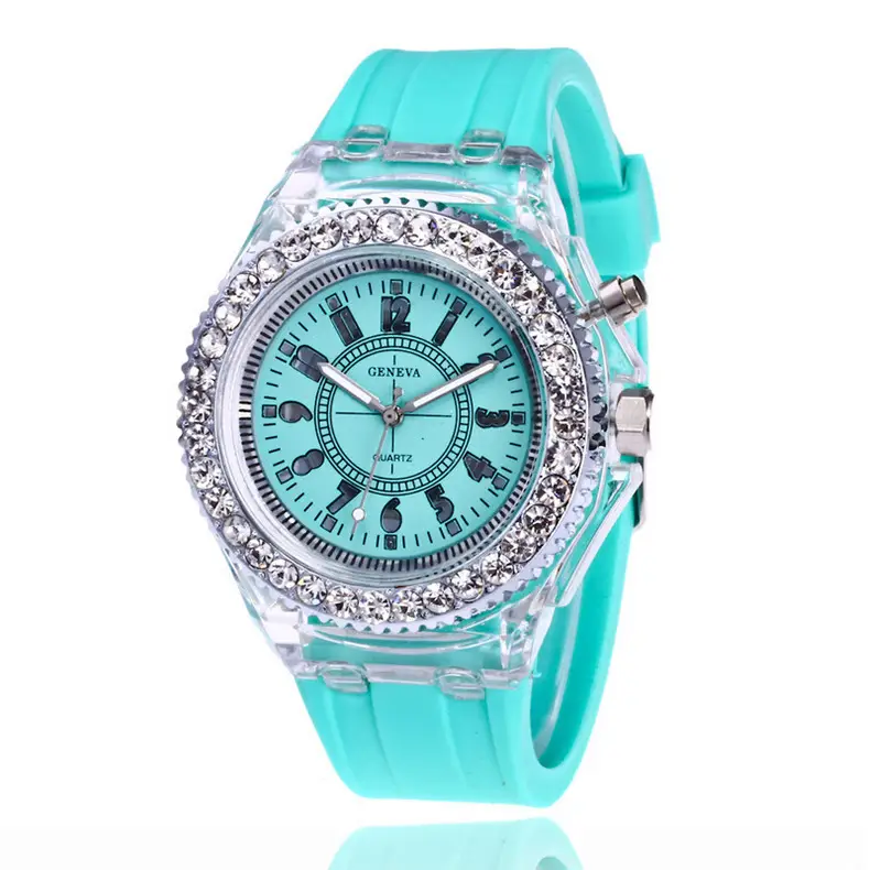 2023 Luminous Crystal Watch for Men Women White Silicone