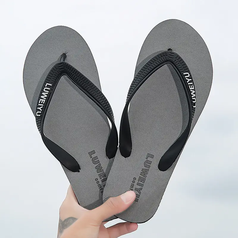 Men's Grey Slip-On Flip Flops with Non-Slip Soles - Image 2