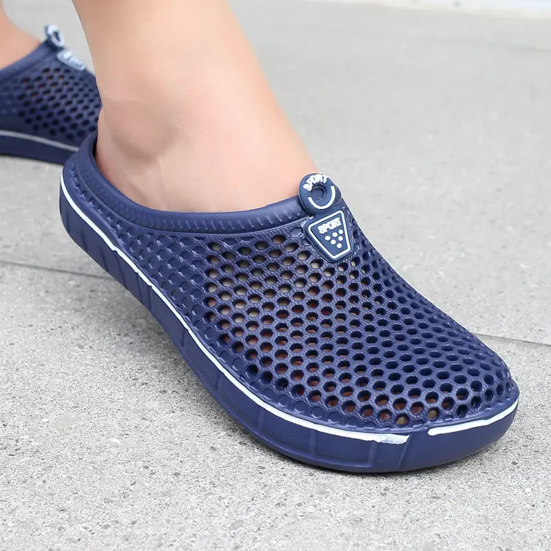 Brown Mesh Slip-On Casual Slippers for Men Women