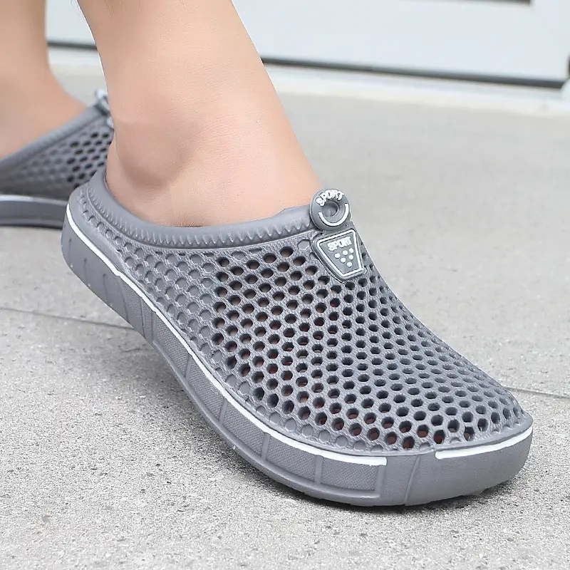 Brown Mesh Slip-On Casual Slippers for Men Women