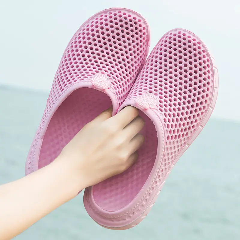 Brown Mesh Slip-On Casual Slippers for Men Women