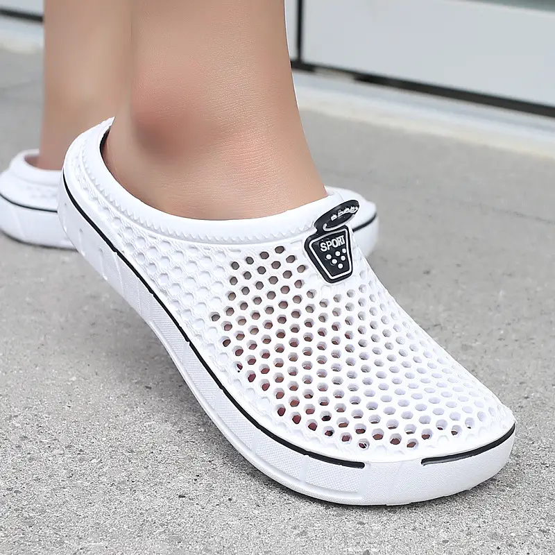 Brown Mesh Slip-On Casual Slippers for Men Women