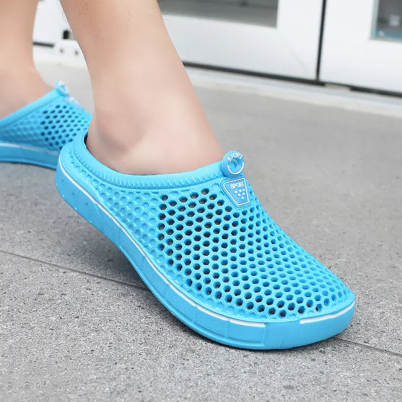 Brown Mesh Slip-On Casual Slippers for Men Women