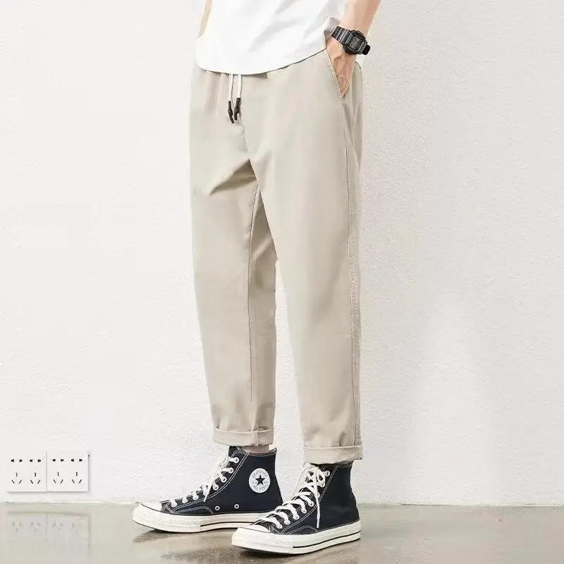 Men's Green Straight Ankle Pants Spring Autumn Thin Casual - Image 7