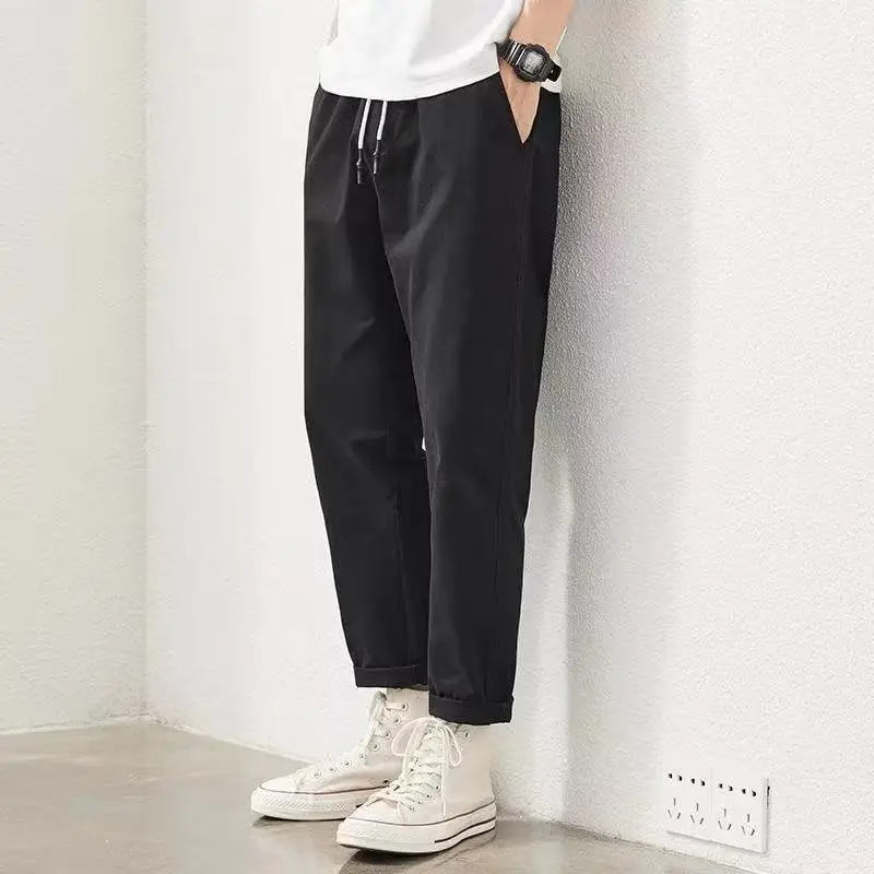 Men's Green Straight Ankle Pants Spring Autumn Thin Casual - Image 8