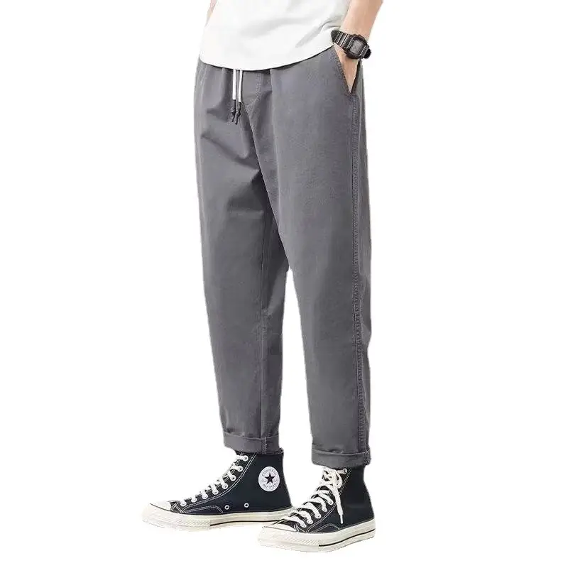 Men's Green Straight Ankle Pants Spring Autumn Thin Casual - Image 10