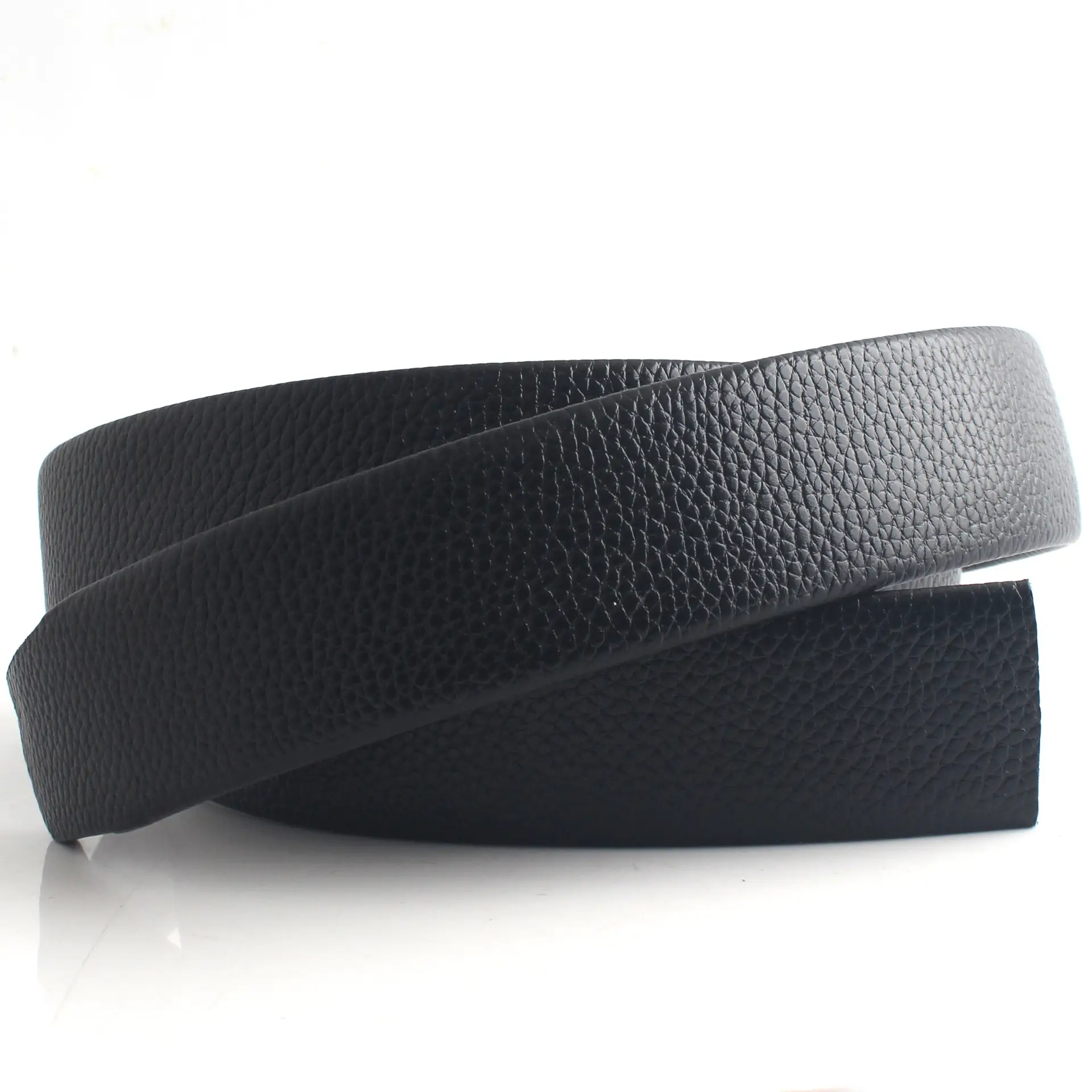 Hongsheng Genuine Leather Belt Strip Black Red Automatic Buckle — feature 11