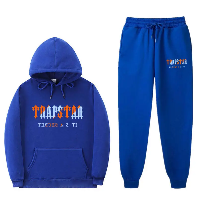 Trapstar Letter Printed Hoodie & Pants Set Maroon