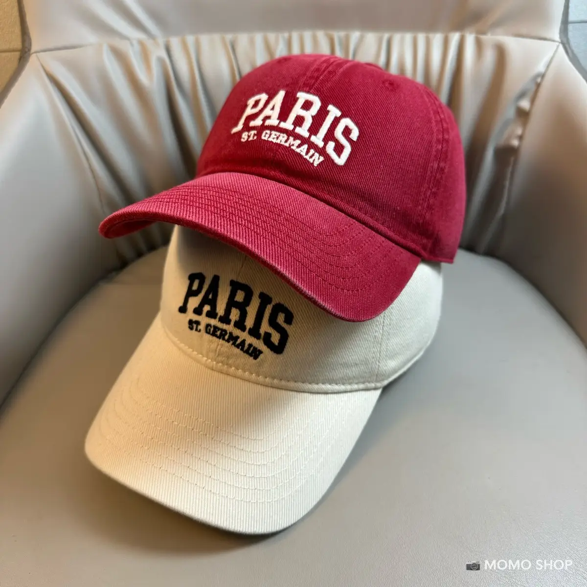Paris Embroidered Cap for Men Women White - Image 11