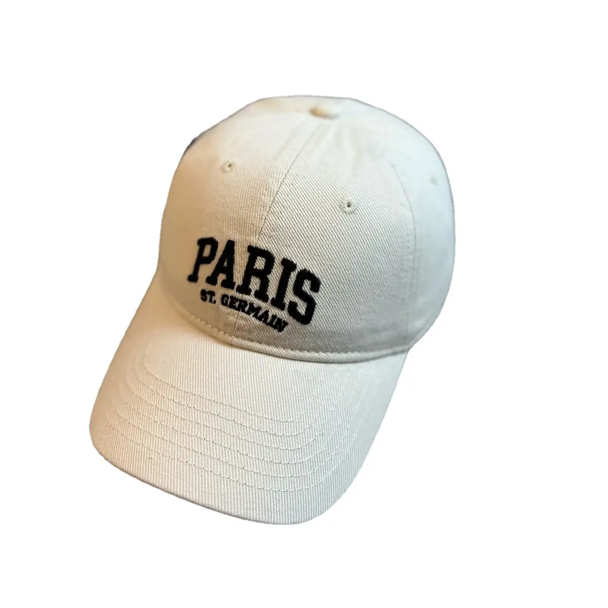 Paris Embroidered Cap for Men Women White - Image 15