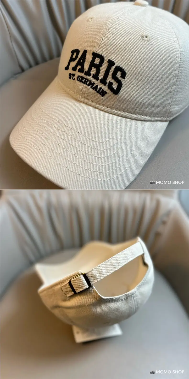 Paris Embroidered Cap for Men Women White — feature 10