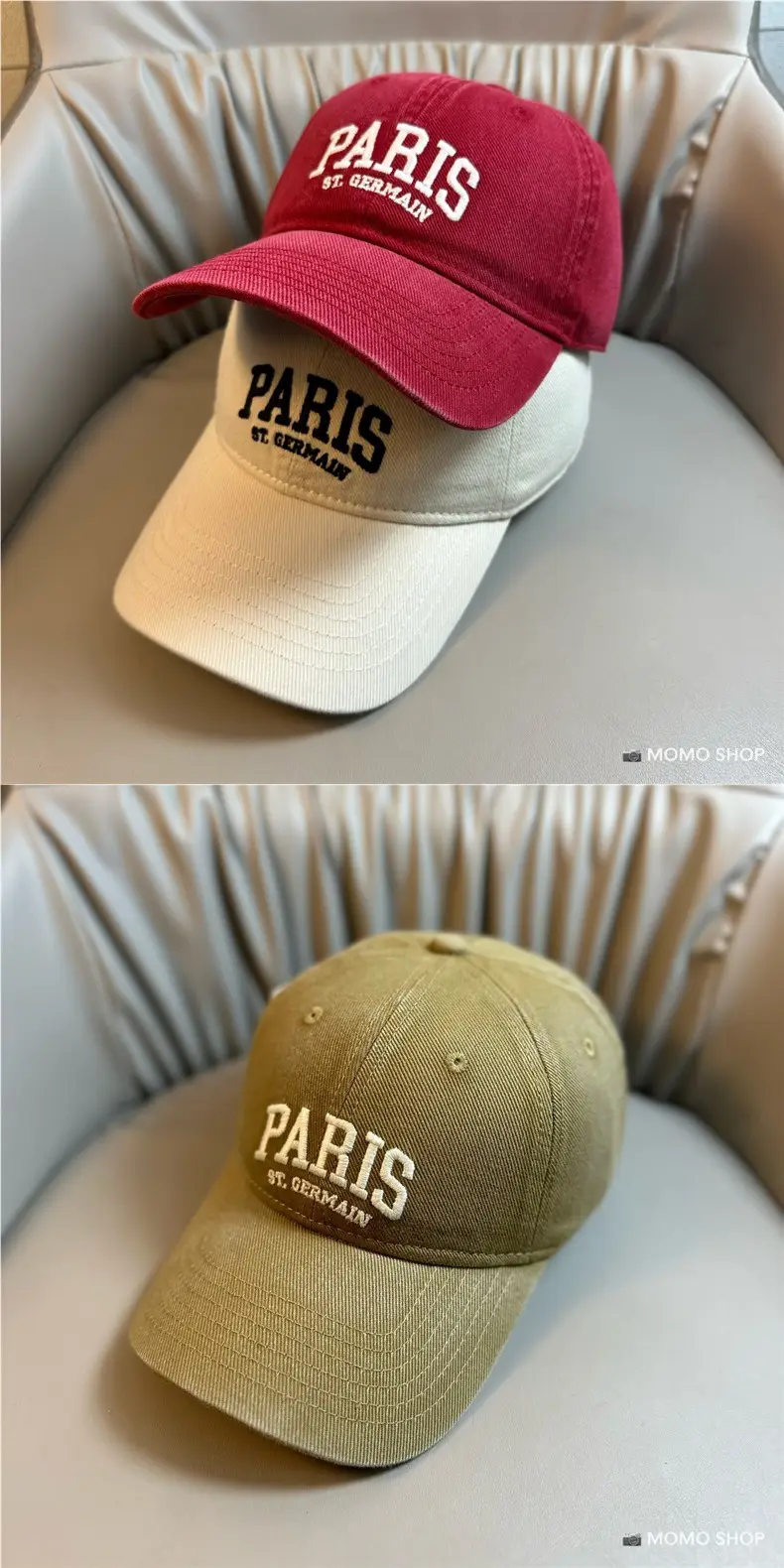 Paris Embroidered Cap for Men Women White — feature 4