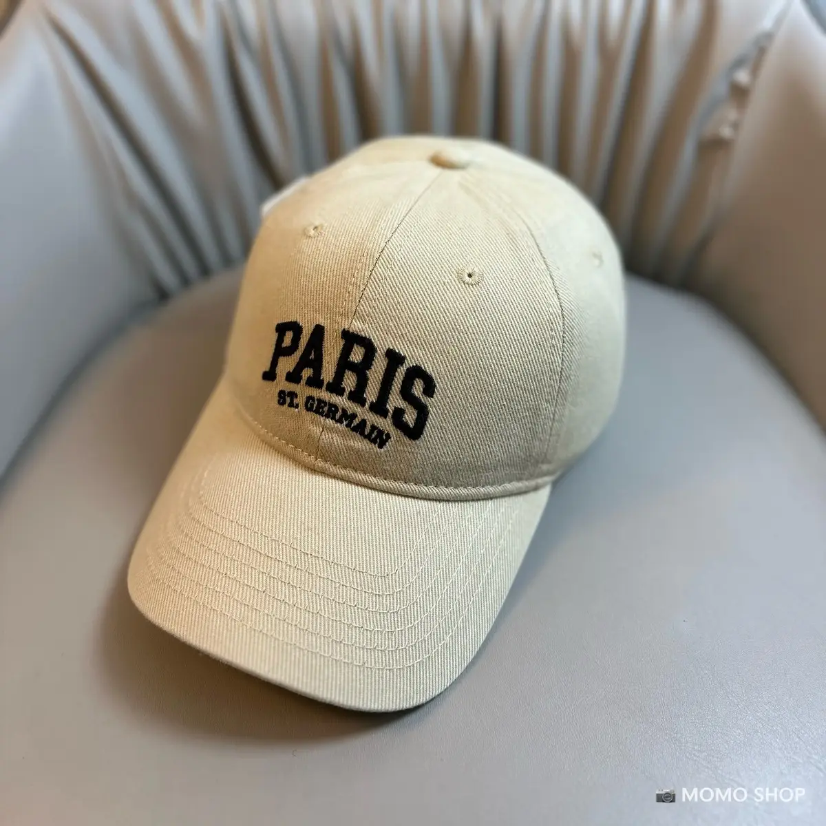 Paris Embroidered Cap for Men Women White - Image 10