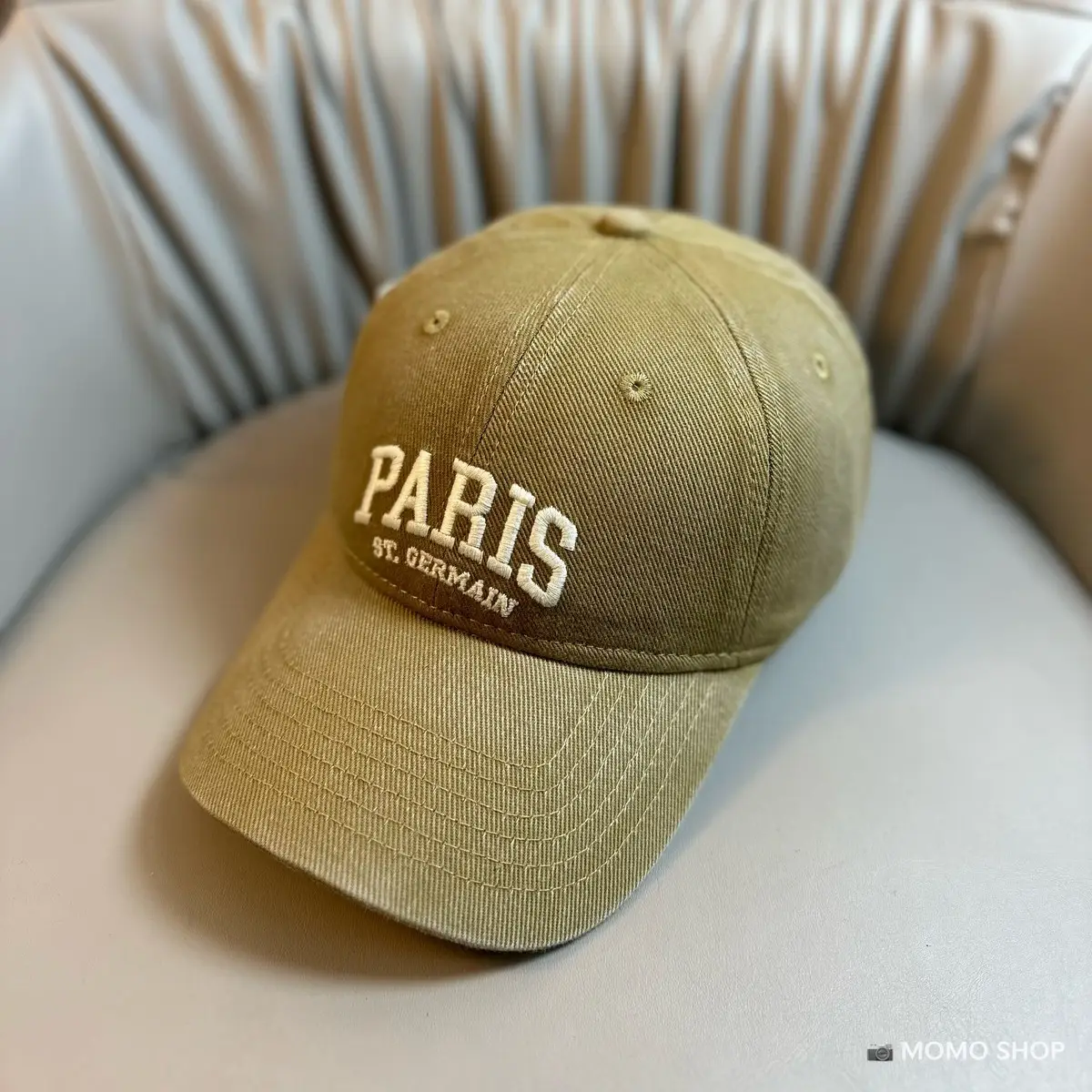 Paris Embroidered Cap for Men Women White - Image 2