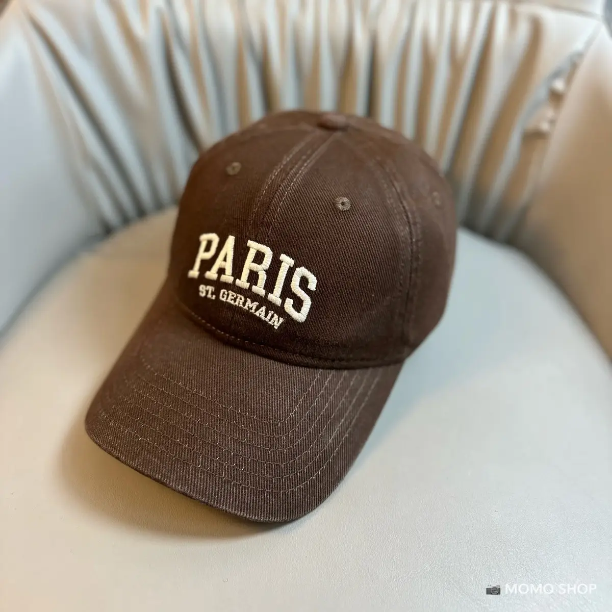 Paris Embroidered Cap for Men Women White - Image 6