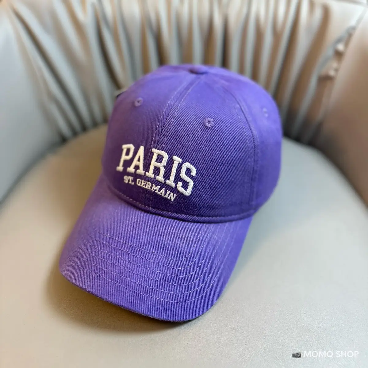 Paris Embroidered Cap for Men Women White - Image 7