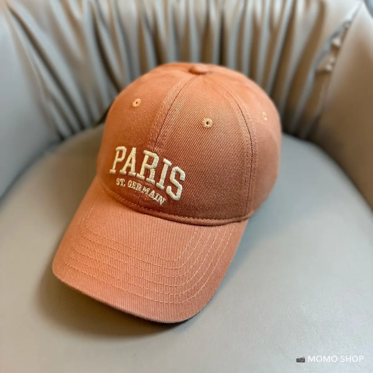 Paris Embroidered Cap for Men Women White - Image 8