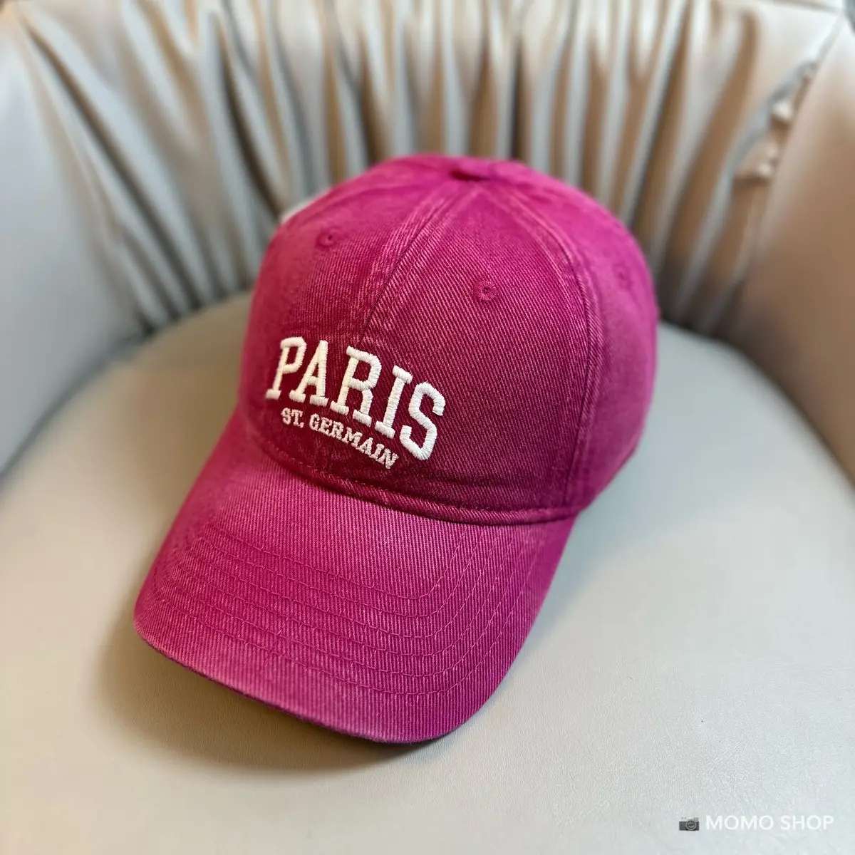 Paris Embroidered Cap for Men Women White - Image 9
