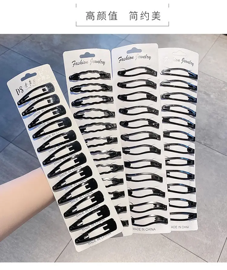 Black Hairpins for Women Side Bangs Clip Top Large — feature 4