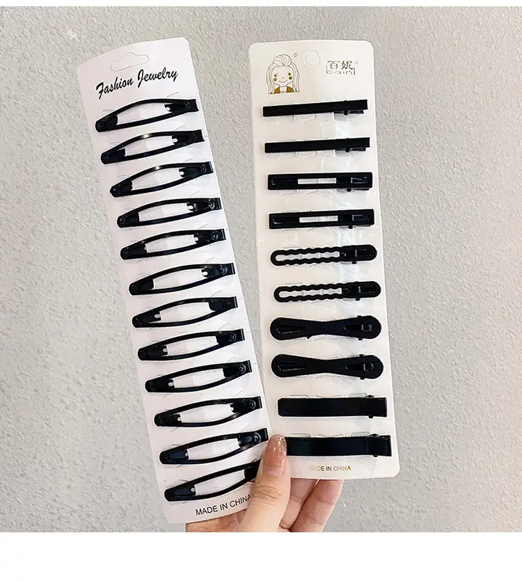 Black Hairpins for Women Side Bangs Clip Top Large — feature 5