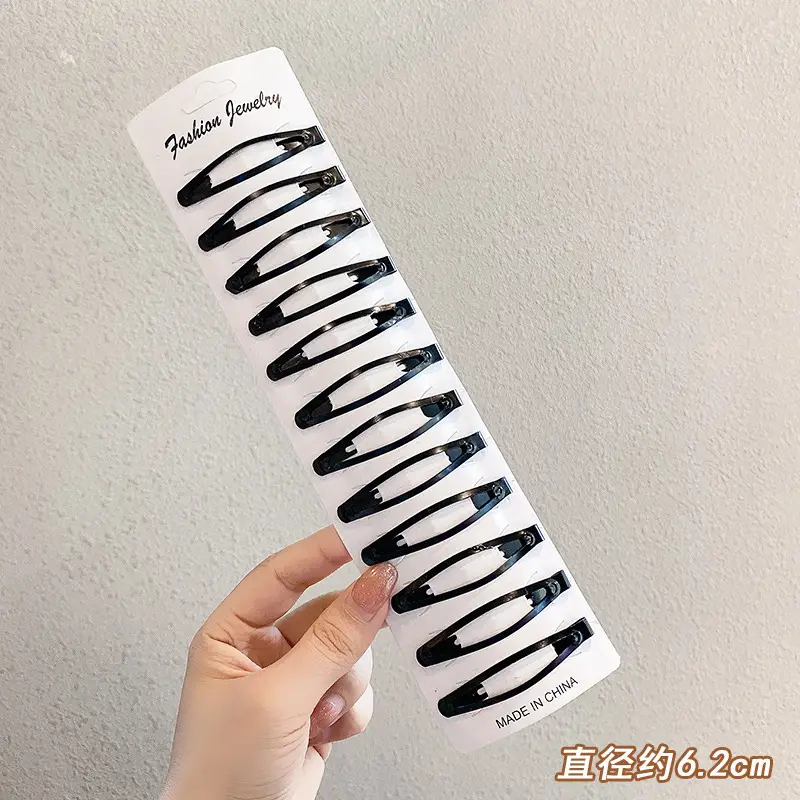 Black Hairpins for Women Side Bangs Clip Top Large - Image 3