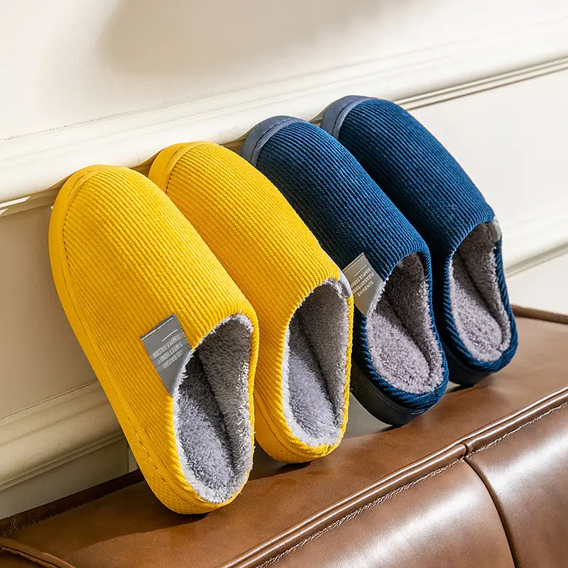 Cotton Slippers for Women in Autumn and Winter Thick-Soled Casual Home Indoor Couple Style Outdoor Wear Cotton Slippers for Men to Heattech at Home