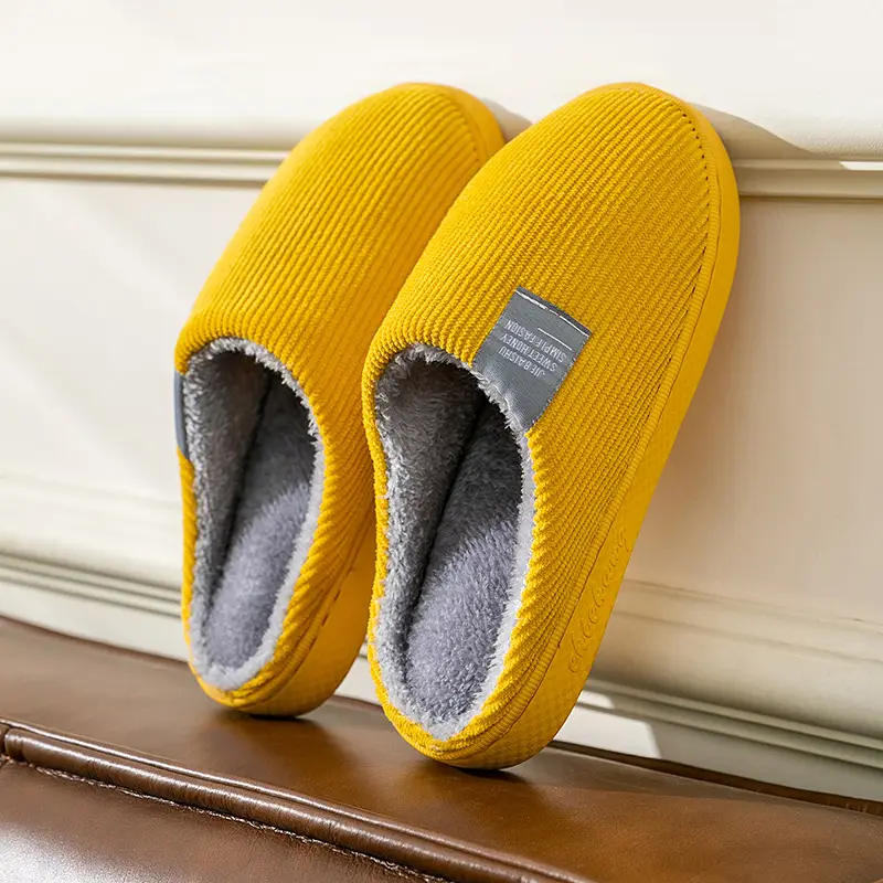 Cotton Slippers for Women in Autumn and Winter Thick-Soled Casual Home Indoor Couple Style Outdoor Wear Cotton Slippers for Men to Heattech at Home