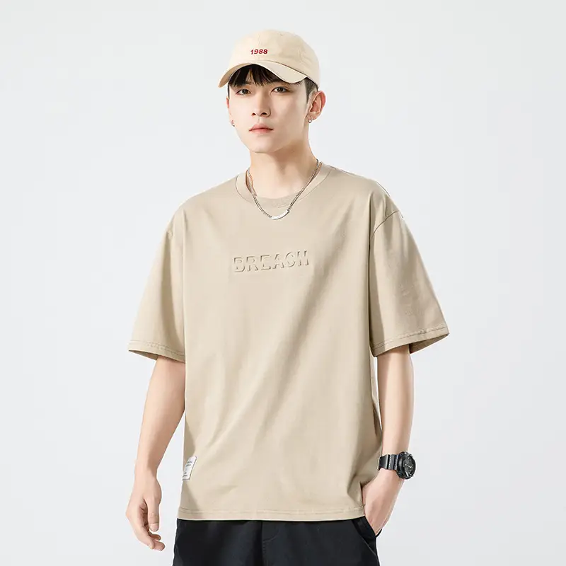 Xuan Haipeng Men's Grey Heavyweight T-Shirt Short Sleeve