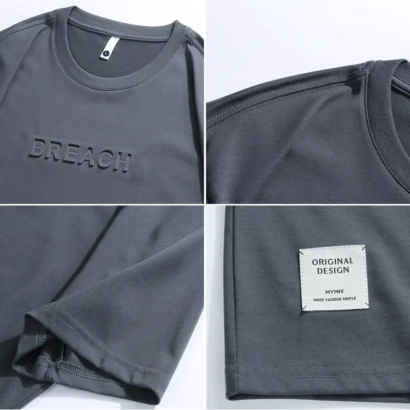 Xuan Haipeng Men's Grey Heavyweight T-Shirt Short Sleeve