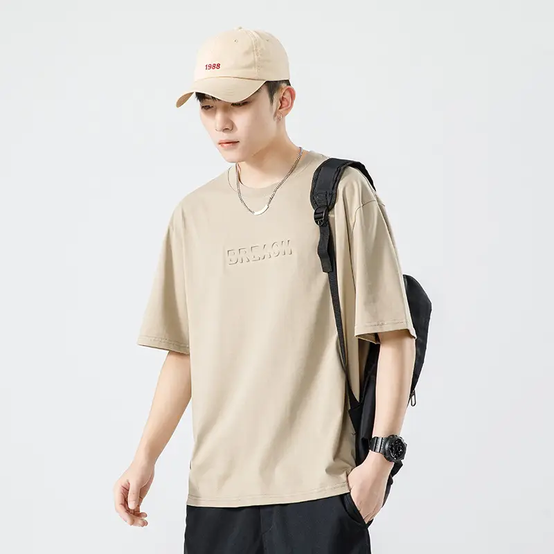 Xuan Haipeng Men's Grey Heavyweight T-Shirt Short Sleeve