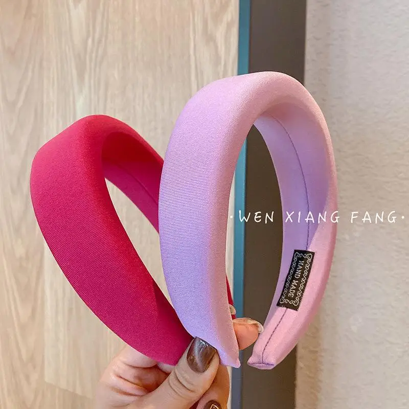 Women's Yellow Thick Sponge Hair Hoop Wide Side - Image 15