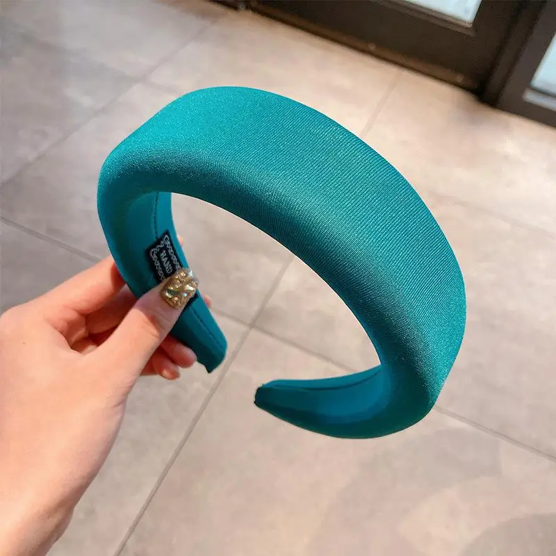 Women's Yellow Thick Sponge Hair Hoop Wide Side - Image 10