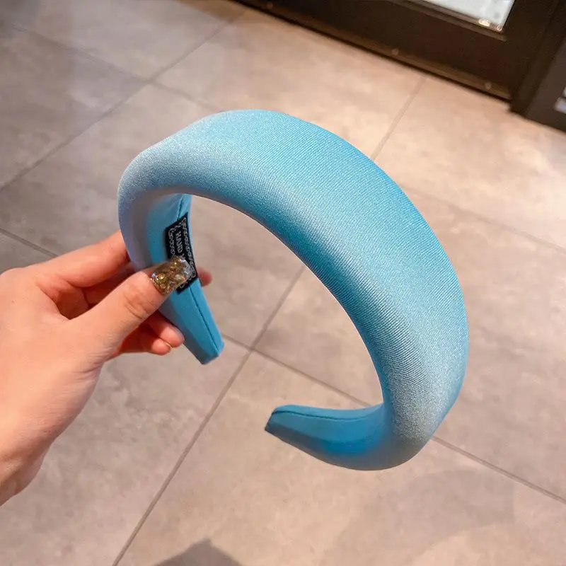 Women's Yellow Thick Sponge Hair Hoop Wide Side - Image 11