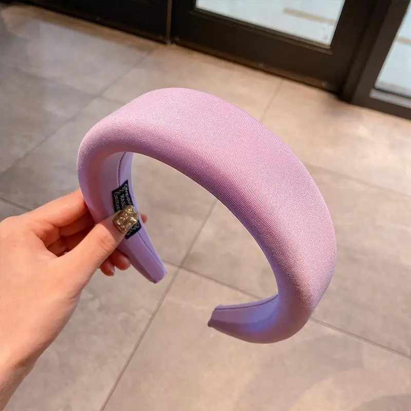 Women's Yellow Thick Sponge Hair Hoop Wide Side - Image 8