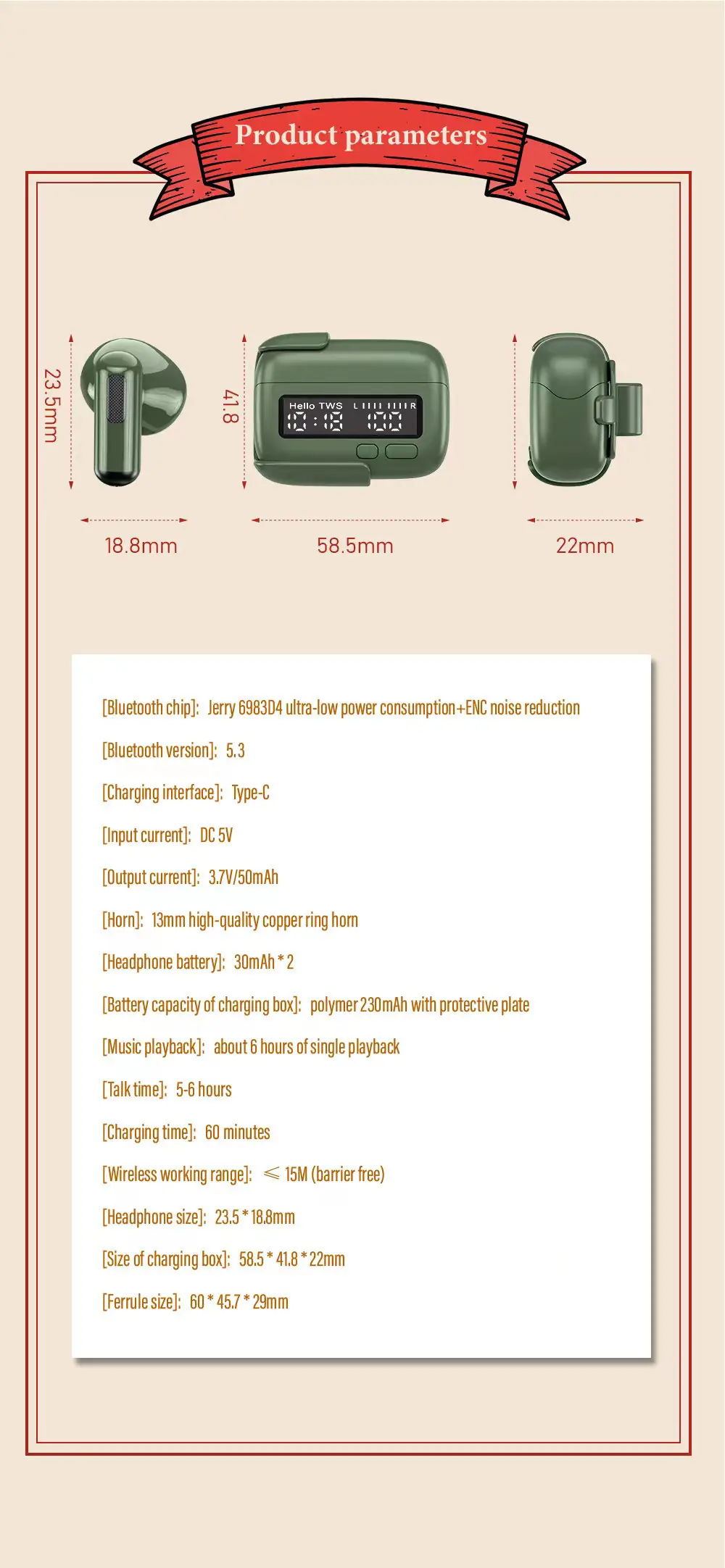 2026 Wireless Bluetooth Headset with Digital Display — feature 19