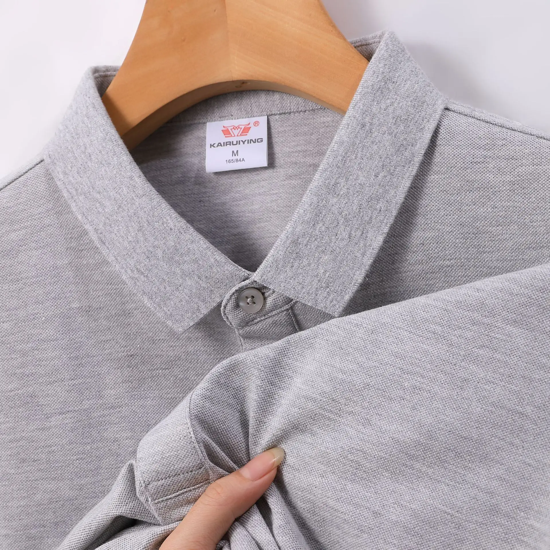 Men Light Blue Polo Shirt with Logo Print - Image 17