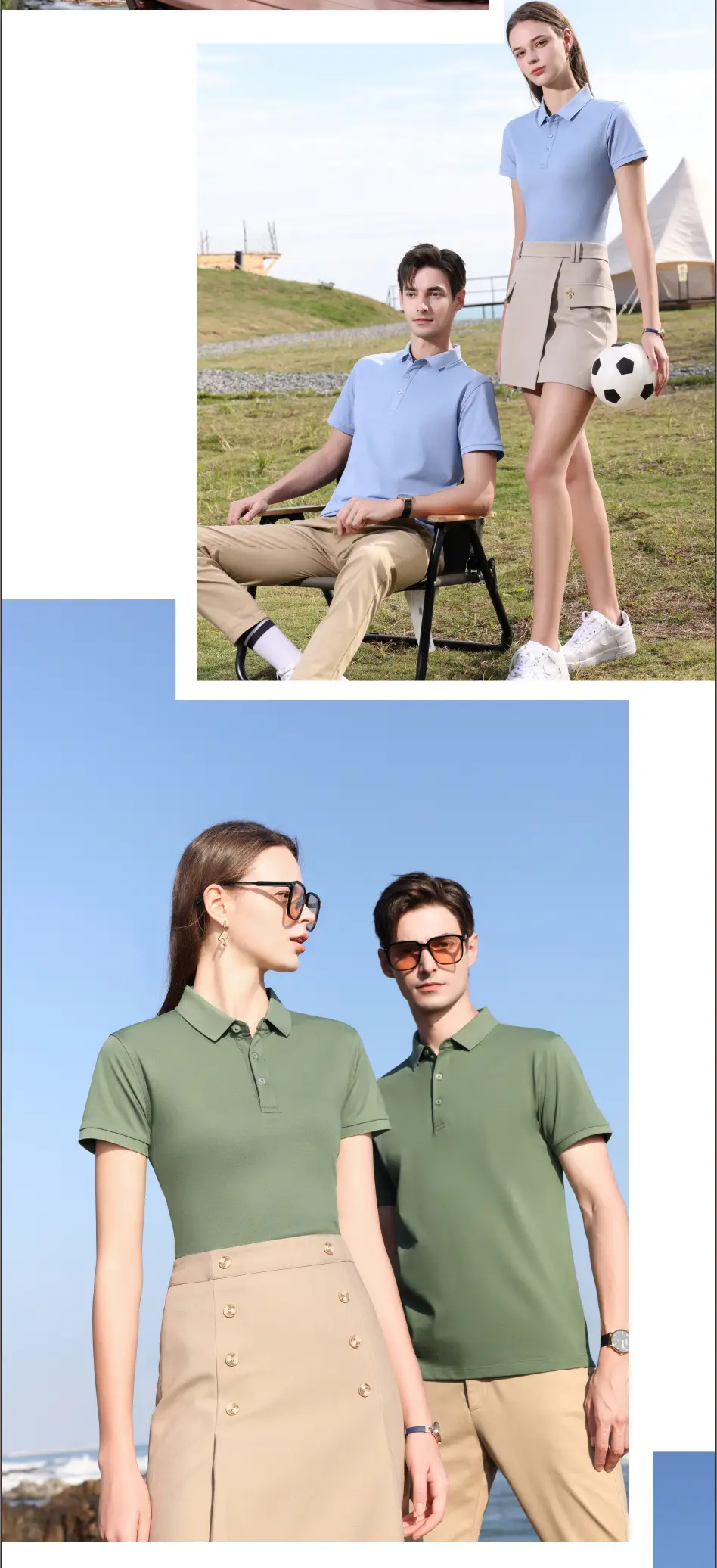 Men Light Blue Polo Shirt with Logo Print — feature 15