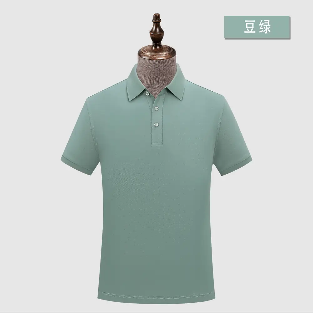 Men Light Blue Polo Shirt with Logo Print - Image 4