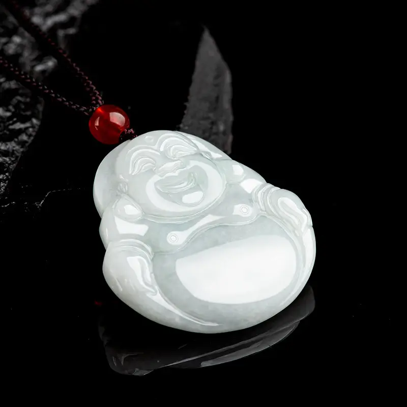 Natural Burma Jade Buddha Pendant Glutinous White