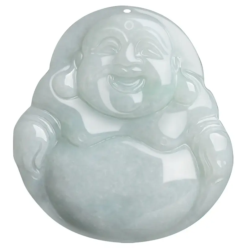 Natural Burma Jade Buddha Pendant Glutinous White