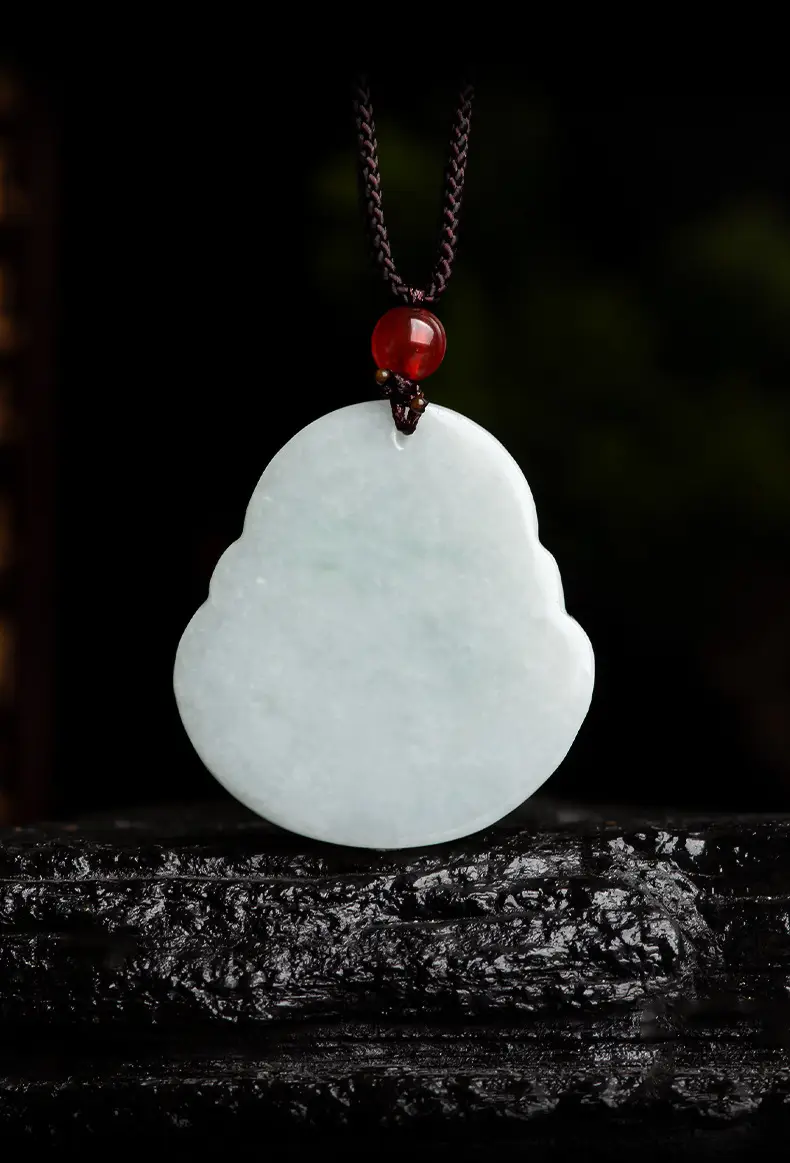 Natural Burma Jade Buddha Pendant Glutinous White — feature 4