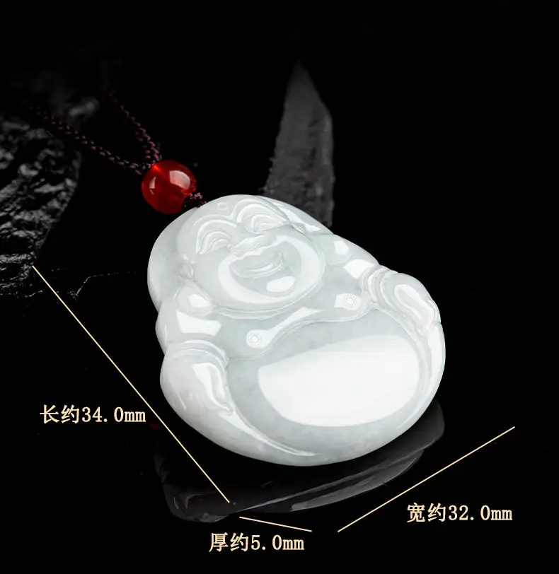 Natural Burma Jade Buddha Pendant Glutinous White — feature 5