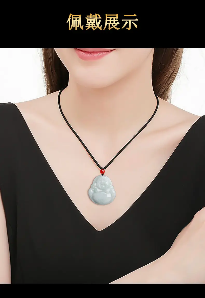 Natural Burma Jade Buddha Pendant Glutinous White — feature 7