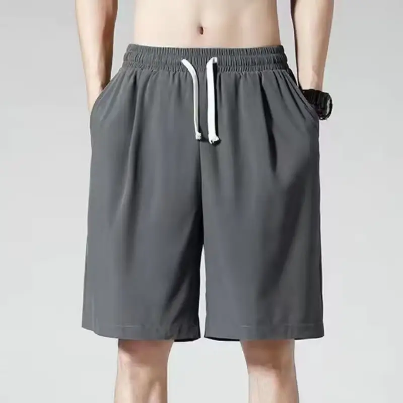 Men's Grey Ice Silk Sports Shorts Large - Image 3