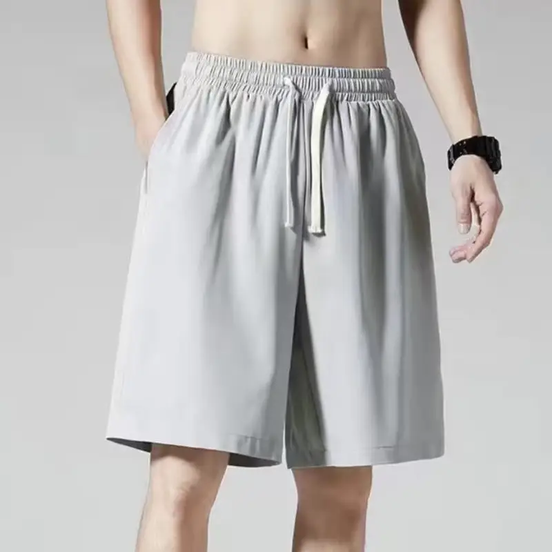Men's Grey Ice Silk Sports Shorts Large - Image 4