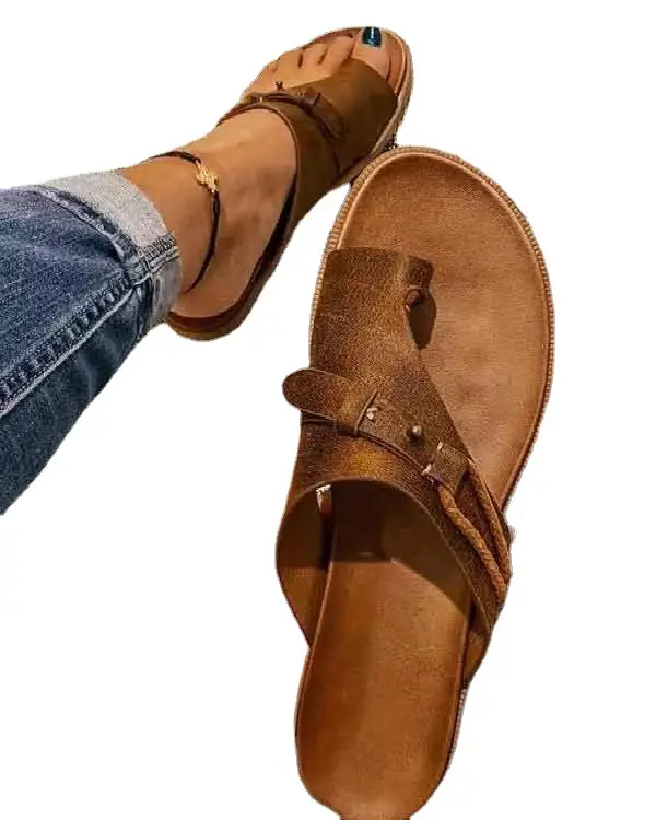 Women's Cross-Body Slippers Flat Toe Summer Sandals