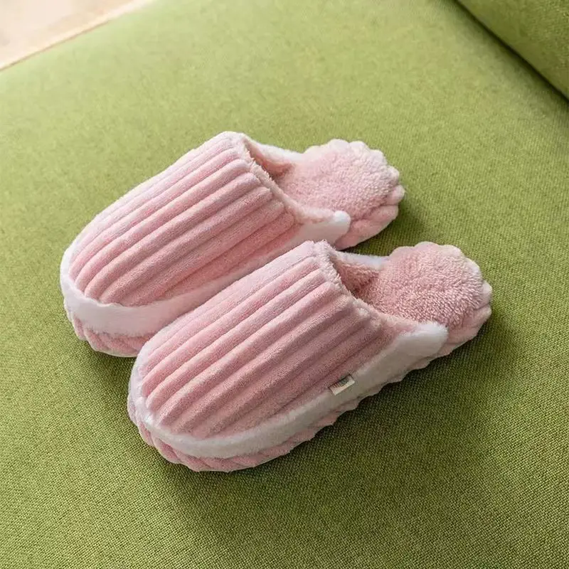New cotton slippers Women's Home thick bottom warm indoor floor confinement shoes non-slip couple autumn and winter shoes men
