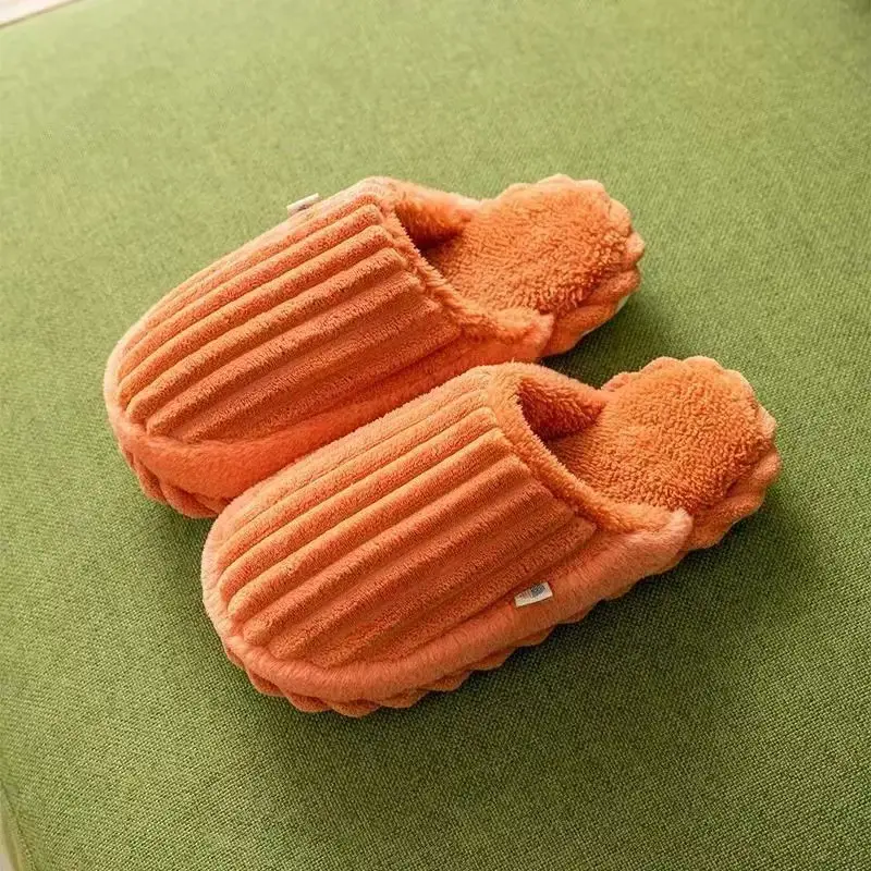 New cotton slippers Women's Home thick bottom warm indoor floor confinement shoes non-slip couple autumn and winter shoes men