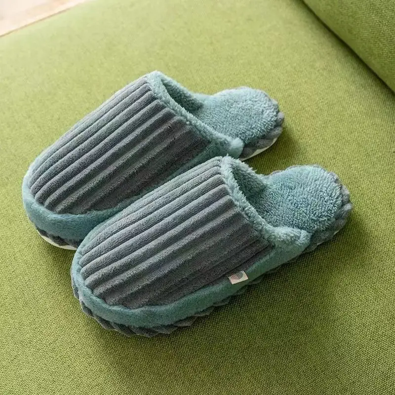 New cotton slippers Women's Home thick bottom warm indoor floor confinement shoes non-slip couple autumn and winter shoes men