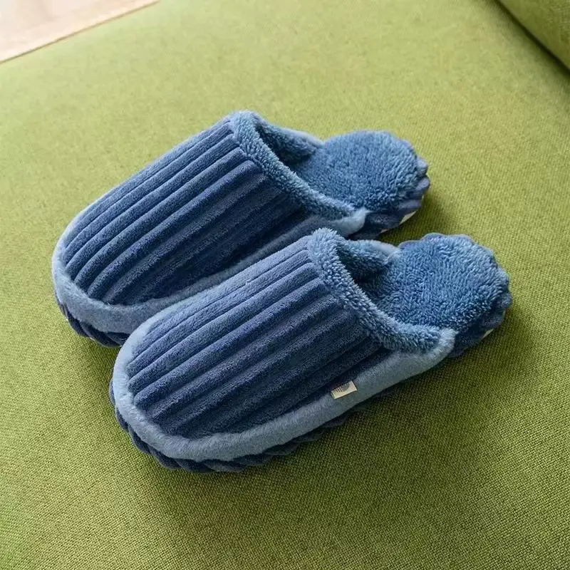 New cotton slippers Women's Home thick bottom warm indoor floor confinement shoes non-slip couple autumn and winter shoes men